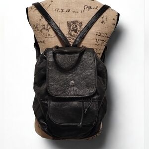 Valentina Black Leather Backpack